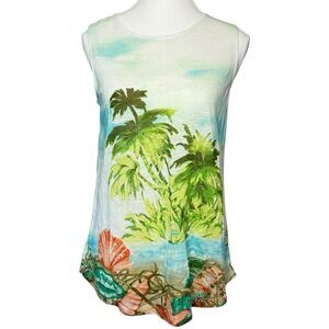 ▪️|EUC| J. JILL 100% Linen Tropical Sleeveless Top